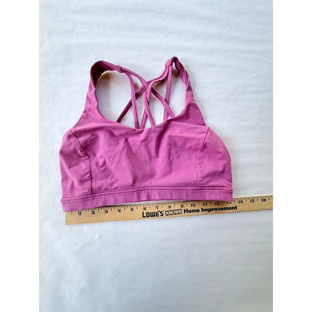 Lululemon Free To Be Serene Bra Pink Purple Strappy Back Size 8 LW2AJ8S